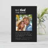 Moderne banden wir den Knoten elopierter Empfang Einladung (Stehend Vorderseite)