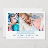 Moderne Banner Baby Boy Foto Geburtserklärung Ankündigung (Vorderseite)