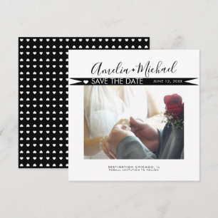 Moderne Banner Herz Save-the-Date-Foto Karte