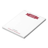 Moderne Bannerklasse Jahr Student Notizblock (Rotiert)
