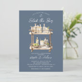 Moderne Bar Cart Couples Dusche Einladung (Stehend Vorderseite)