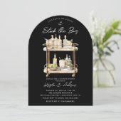 Moderne Bar Cart Couples Dusche Einladung (Stehend Vorderseite)
