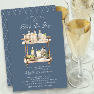 Moderne Bar Cart Couples Dusche Einladung