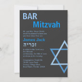 Moderne Bar Mitzvah-Erfindung mit H - maßgeschneid Einladung (Vorderseite)