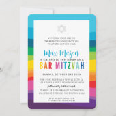 MODERNE BAR MITZVAH farbenfrohe technische Regenbo Einladung (Vorderseite)