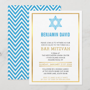 MODERNE BAR MITZVAH INVITE Goldstar Einladung