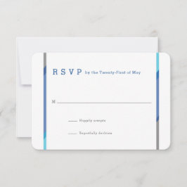 Moderne Bar Mitzvah RSVP-Karten | Blau + Aquamarin RSVP Karte