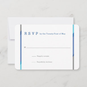 Moderne Bar Mitzvah RSVP-Karten Blau + Aquamarin RSVP Karte