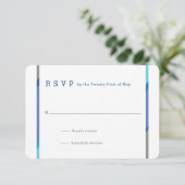 Moderne Bar Mitzvah RSVP-Karten | Blau + Aquamarin RSVP Karte (Stehend Vorderseite)