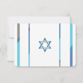 Moderne Bar Mitzvah RSVP-Karten | Blau + Aquamarin RSVP Karte (Rückseite)