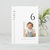 Moderne Bar Mitzvah-Tischnummer mit Fotografie Einladung (Stehend Vorderseite)