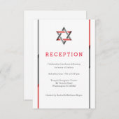 Moderne Bar Mizvah - Rot und Schwarz Begleitkarte (Vorne/Hinten)