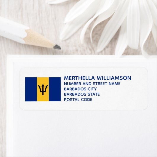 Moderne BARBADOS FLAG Rücksendeadresse (Insitu)