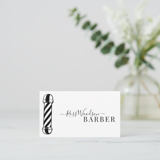 Moderne Barberholzkarte Visitenkarte (Stehend Vorderseite)