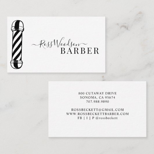 Moderne Barberholzkarte Visitenkarte (Vorne/Hinten)