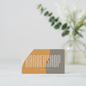 Moderne Barbershop Earth Tones Rustikale Visitenka Visitenkarte (Stehend Vorderseite)