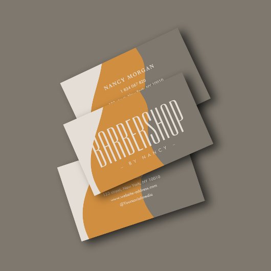 Moderne Barbershop Earth Tones Rustikale Visitenka Visitenkarte