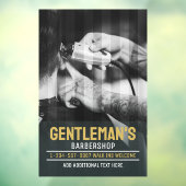 Moderne Barbershop Schwarz und Weiß Trimm anpassen Fensteraufkleber (Blatt 3)