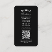 Moderne Barbershop Schwarz-weiße Schere Visitenkarte (Rückseite)