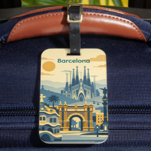 Moderne Barcelona Sagrada Familia Illustration Gepäckanhänger