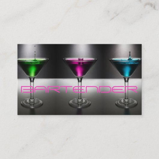 Moderne Barkeeper Business Card Visitenkarte (Vorderseite)