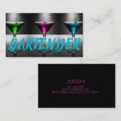 Moderne Barkeeper Business Card Visitenkarte (Vorne/Hinten)