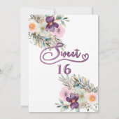 Moderne barocke Blumentypografie des Glitzer Einladung (Rückseite)