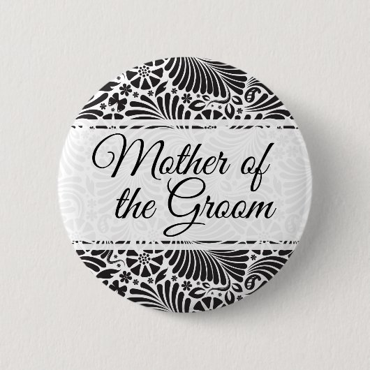 Moderne Barockfloralmutter am Boden Button (Vorderseite)