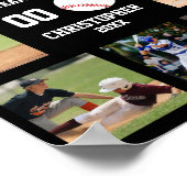 Moderne Baseball-Kinder-Fotocollage Poster (Ecke)