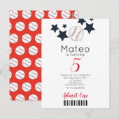 Moderne Baseball-Muster-Ticket-Party-Stil Postkarte (Vorne/Hinten)