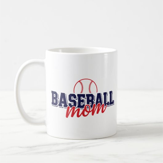 Moderne Baseball-Mutter Custom Game Day Kaffeetasse (Links)