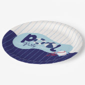 Moderne Baseball-Pool-Geburtstagsfeier Pappteller (Schrägansicht)