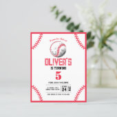 Moderne Baseball Stitches Budget Geburtstag Einlad (Stehend Vorderseite)