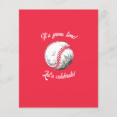 Moderne Baseball Stitches Budget Geburtstag Einlad (Rückseite)
