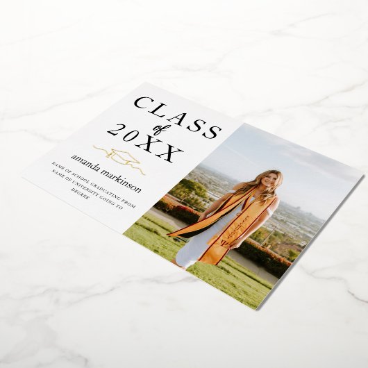 Moderne Basic Foto Foil Uni Folieneinladung (Gedreht)