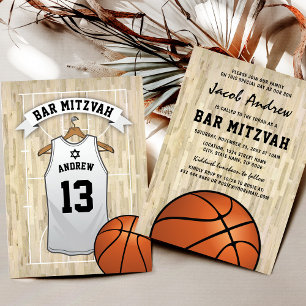 Moderne Basketball Bar Mitzwa Einladung