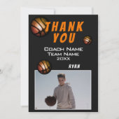 Moderne Basketball-Foto Danke Trainer (Vorderseite)