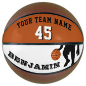 Moderne Basketball mit Mannschaftsname Zahl (Vorderseite)
