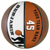 Moderne Basketball mit Mannschaftsname Zahl (Vertikal)