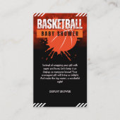Moderne Basketball Orange Ball Baby Dusche Begleitkarte (Vorderseite)