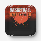 Moderne Basketball Orange Ball Baby Dusche Pappteller (Vorderseite)