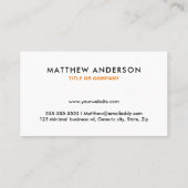 Moderne Basketball-Visitenkarten Visitenkarte (Rückseite)