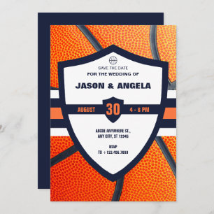 Moderne Basketballlogo Hochzeit Save The Date
