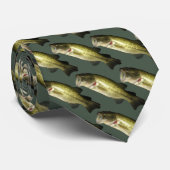 Moderne Bass Fish Green Muster Mens Krawatte (Gerollt)
