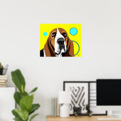 Moderne Basset Hound Art Poster (Heimbüro)