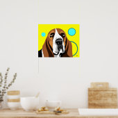 Moderne Basset Hound Art Poster (Küche)