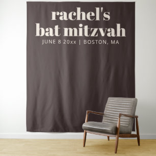 Moderne Bat-Mizwa-Braun-Maßgeschneiderter-Foto-Hin Wandteppich