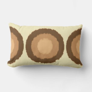 Moderne Batik-Kreise der Stämme - braun und beige Lendenkissen