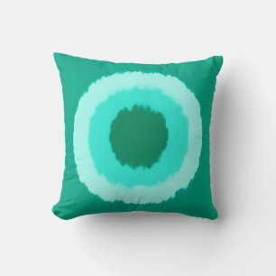 Moderne Batik-Kreise - Türkis und Aqua Kissen