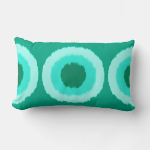 Moderne Batik-Kreise - Türkis und Aqua Lendenkissen